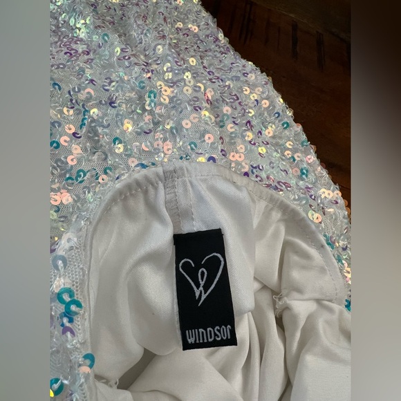 Windsor Sequin Mini Dress XS Iridescent Sparkle Open Back Party - Picture 6 of 6